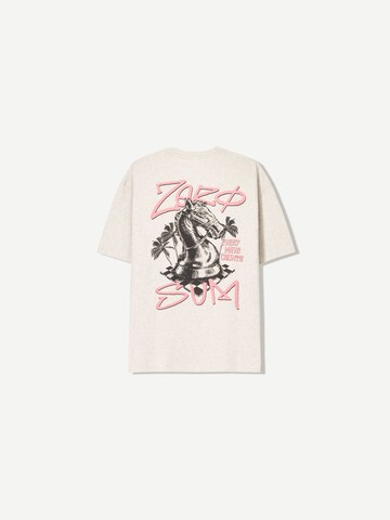 Bershka T-Shirt 'CHESS' in Grau