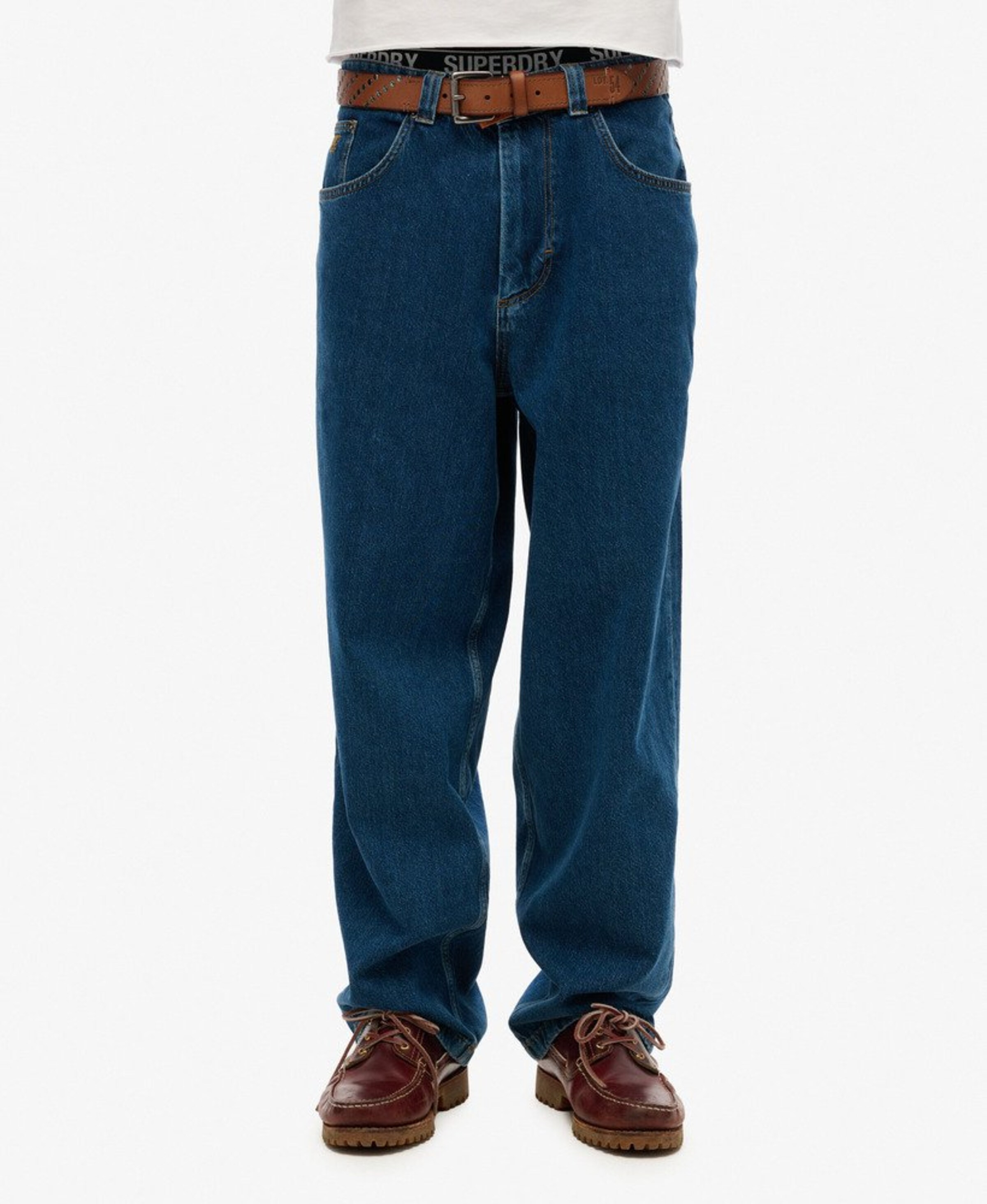Superdry Loosefit Jeans in Blauw: voorkant