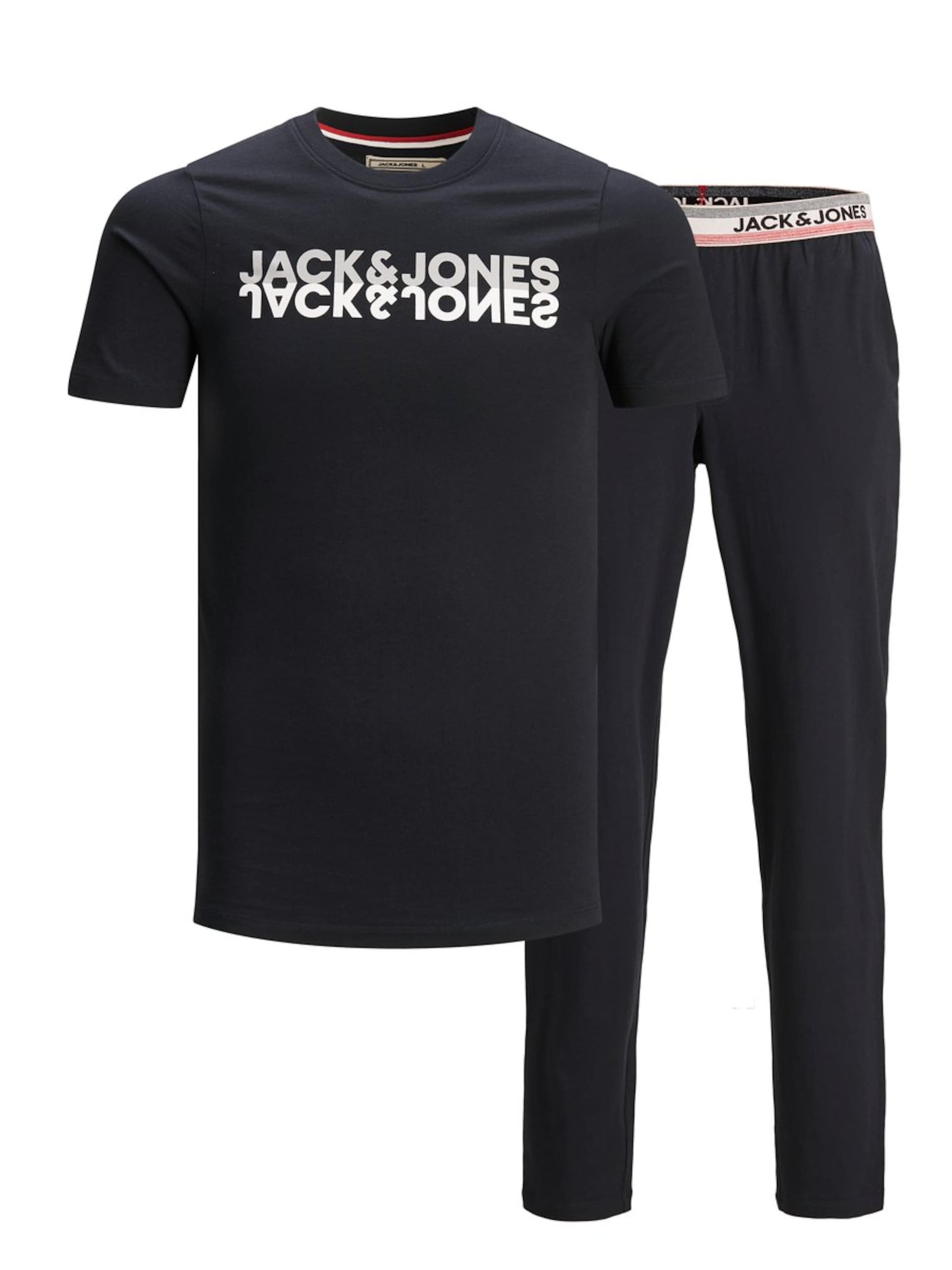 JACK & JONES Pyjama lang in Zwart: voorkant