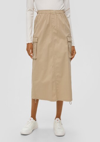 Jupe QS en beige : devant