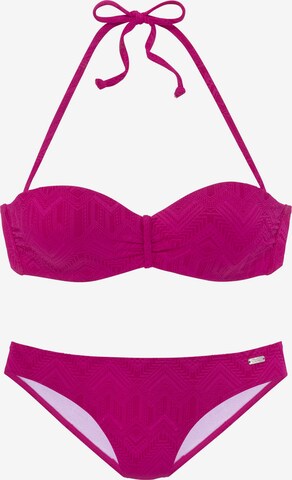 BUFFALO Bandeau Bikini 'Romance' | vijolična barva: sprednja stran