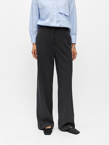 OBJECT Wide leg Pleated Pants 'OBJKAMMY' in Black: front