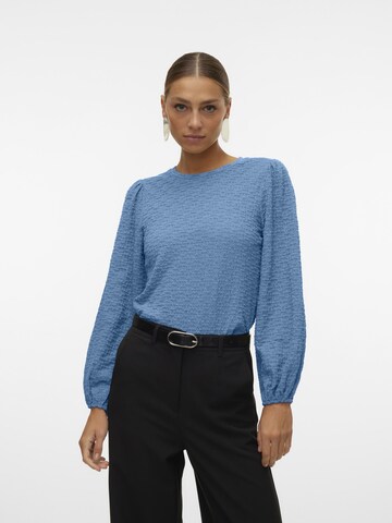 VERO MODA Bluse 'FLOWER' i blå: forside