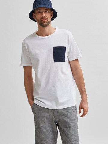 SELECTED HOMME T-Shirt 'Zane' in Weiß