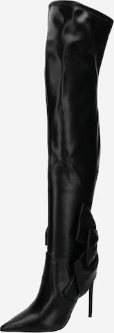 juoda STEVE MADDEN Ilgaauliai batai virš kelių 'Show-Off': priekis