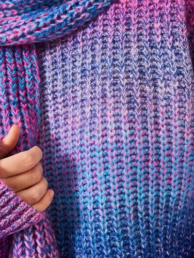 Pullover extra large Bianco Lucci di colore turchese / indaco / lilla scuro / fucsia, Visualizzazione prodotti