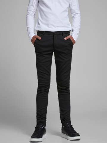 Coupe slim Pantalon 'Marco' Jack & Jones Junior en noir : devant