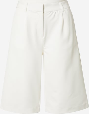 VILA Loose fit Pleated Pants 'Ditta' in White: front