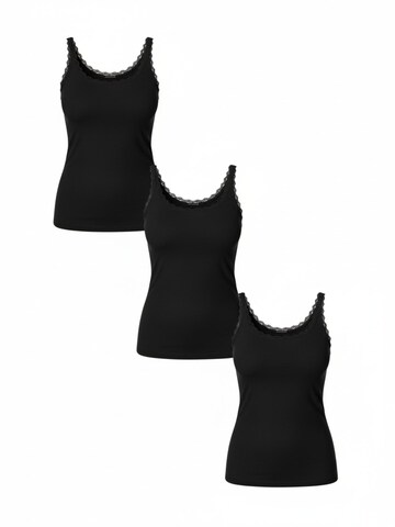 Maxte Undershirt 'COTTON LACE Tanktop Frauen 3er Pack' in Black: front