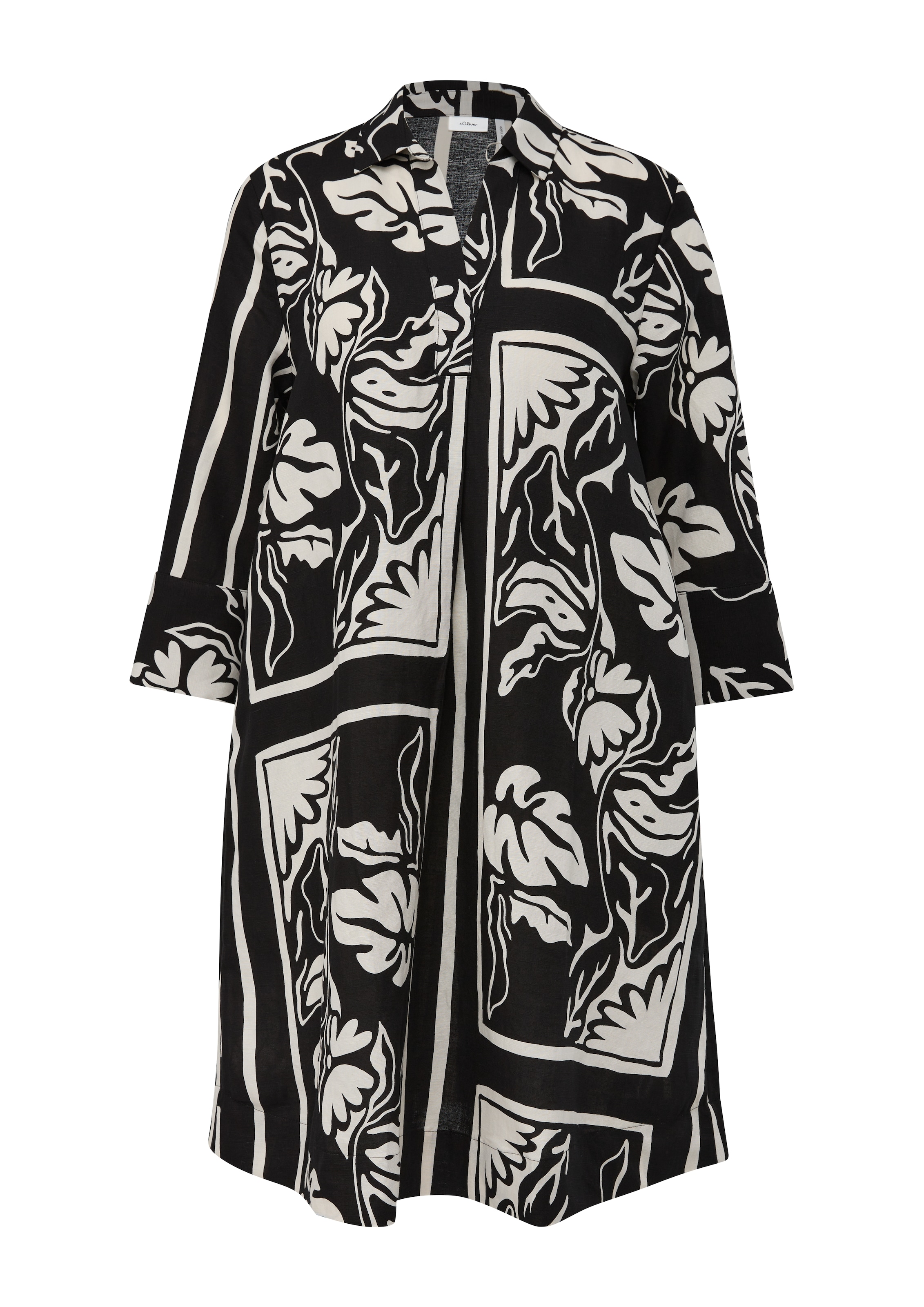 s.Oliver BLACK LABEL Košilové šaty – černá: přední strana