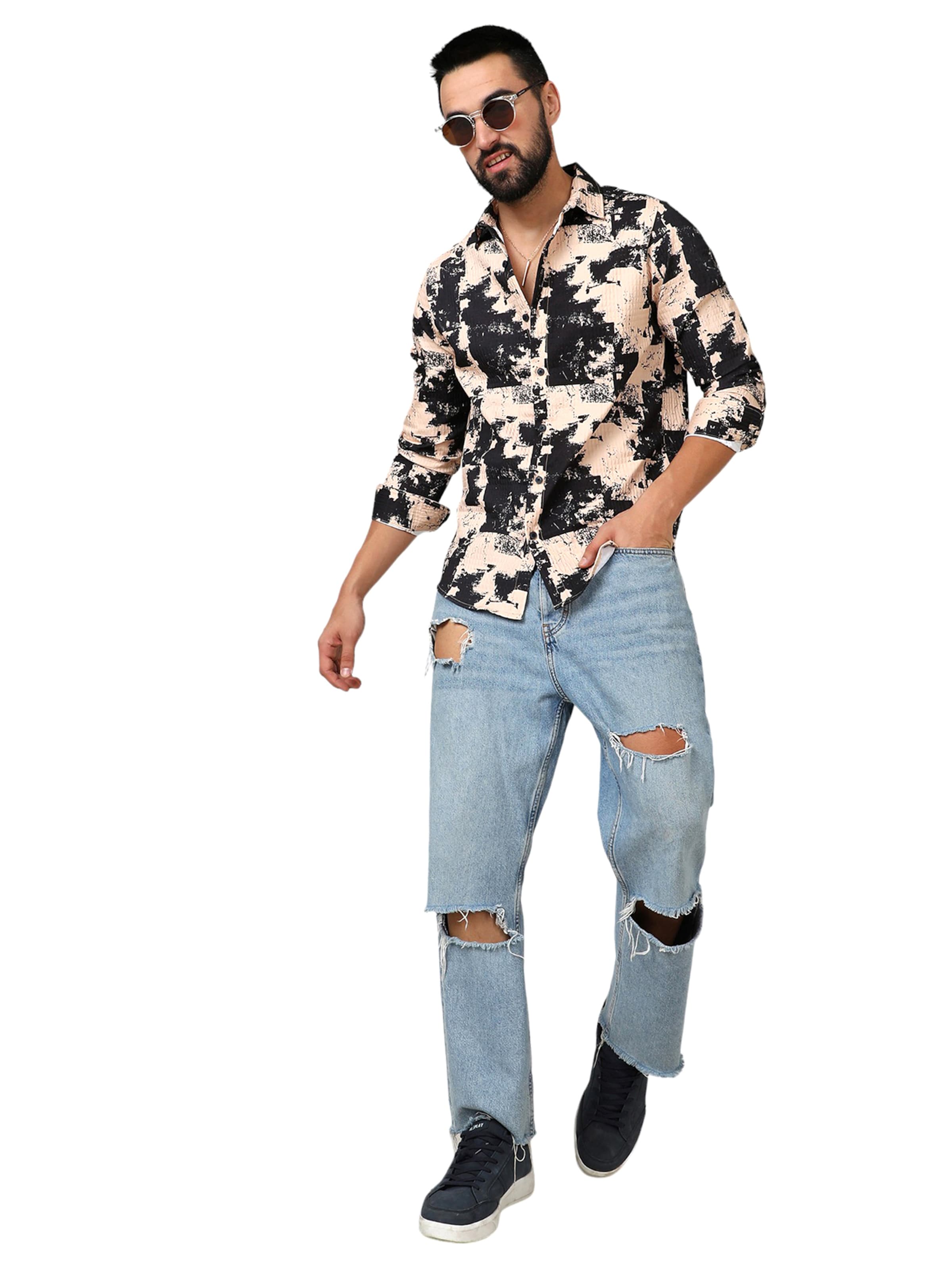 Campus Sutra Regular fit Πουκάμισο σε μπεζ