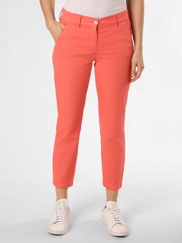 TONI Slim fit Pleat-Front Pants ' Luisa ' in Orange: front