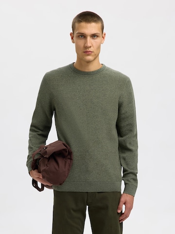 SELECTED Trui 'SLHROSS' in Groen: voorkant