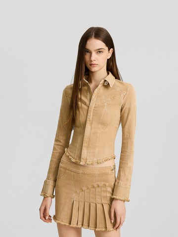 Veste mi-saison Bershka en beige : devant