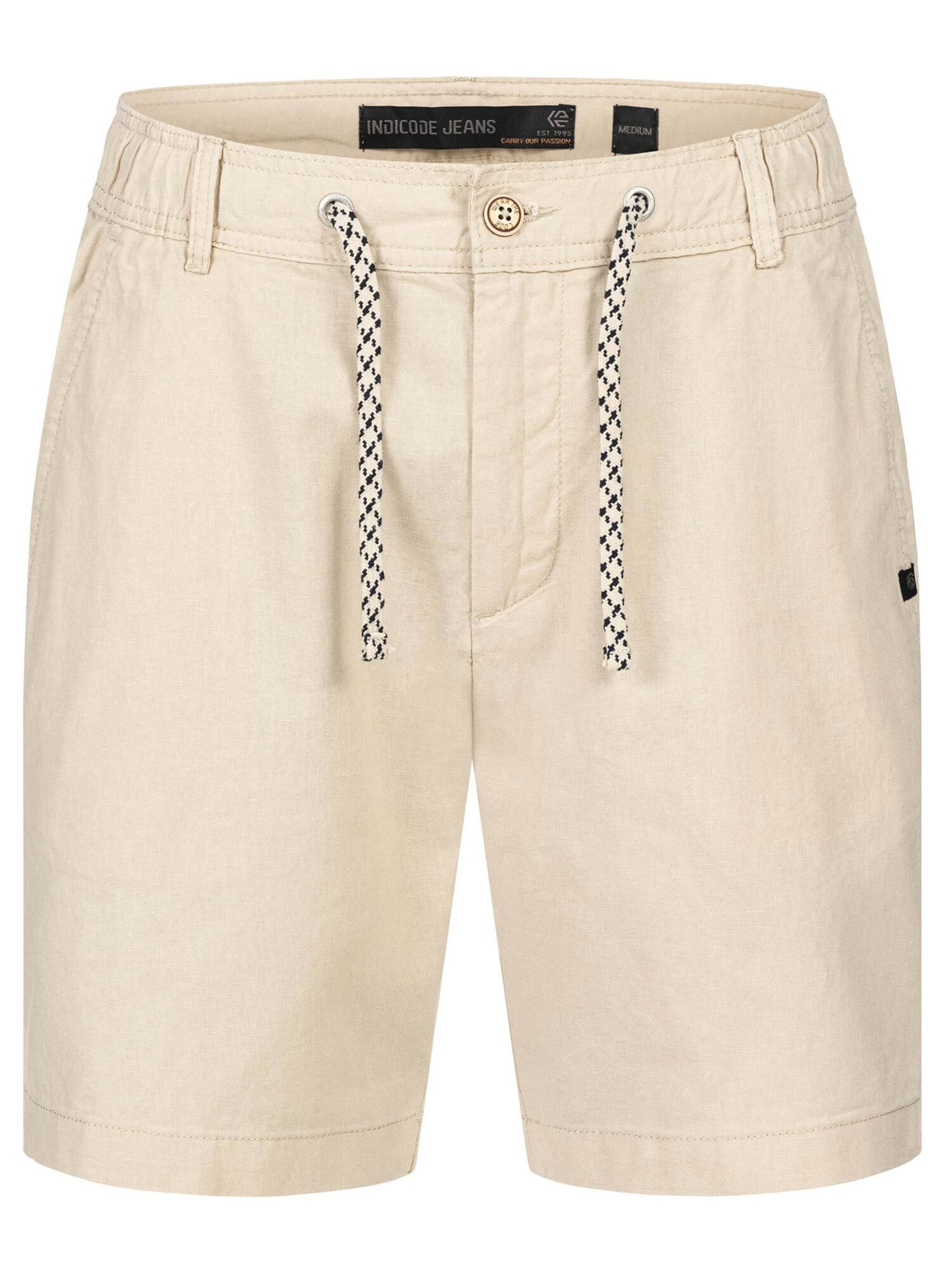 INDICODE JEANS Regular Trousers 'InBow' in Beige: front