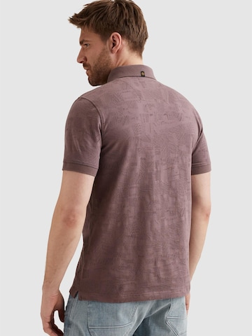 PME Legend T-shirt 'Polo shirt with allover jacquard pattern' i lila