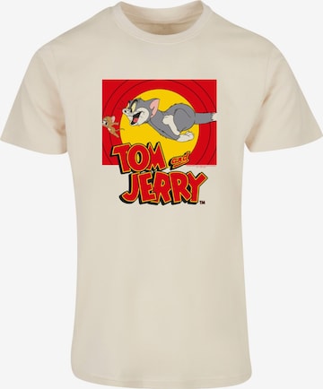 ABSOLUTE CULT Shirt 'Tom and Jerry - Chase Scene' in Beige: voorkant