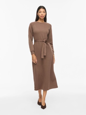 VILA Knit dress 'VIEMMY' in Brown