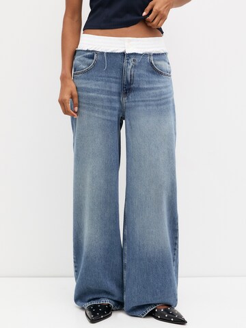 Pull&Bear Szeroka nogawka Jeansy w kolorze niebieski: przód