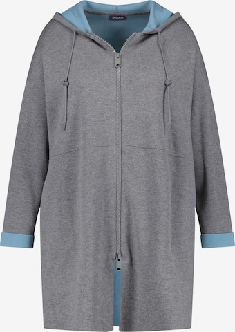 SAMOON Knit Cardigan in Grey: front