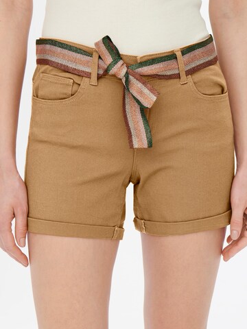 ONLY Slimfit Shorts 'CLAUDIA' in Braun