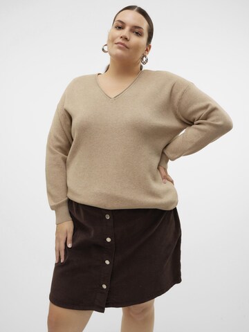 Vero Moda Curve Sweater 'VMCGOLD' in Beige: front