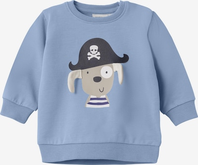 NAME IT Sweatshirt 'Fido' in de kleur Lichtblauw / Greige / Zwart / Wit, Productweergave