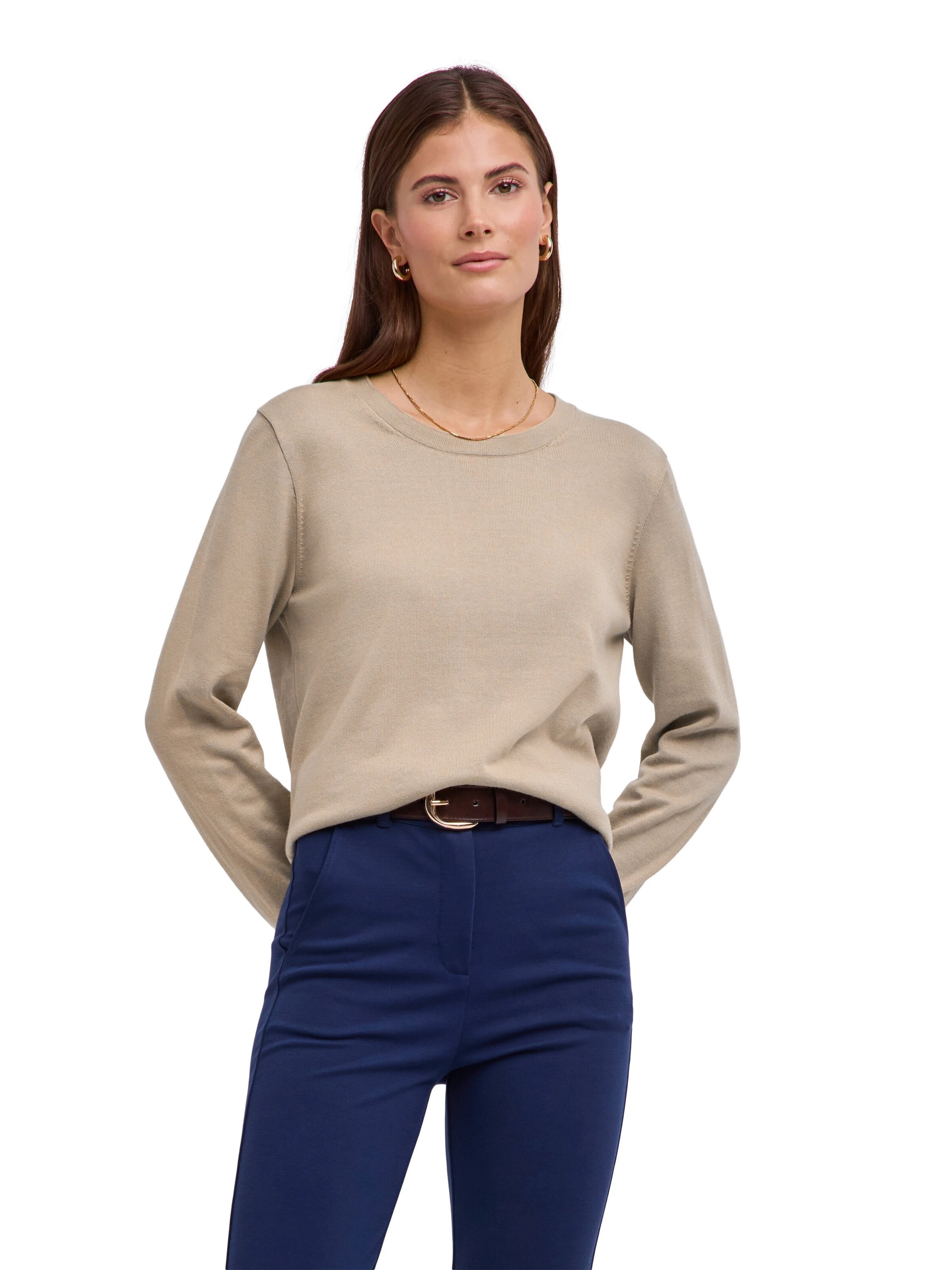 FALKE Pullover 'Cotton Knit'‌‌‌‌‌‌‌‌‌ in Grau: Vorderseite