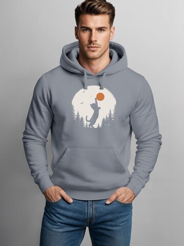 Neverless Sweatshirt 'Wald Katze'‌ in Grau: Vorderseite