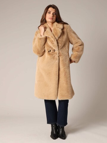 Deeluxe Wintermantel 'DRESSY' in Beige: voorkant