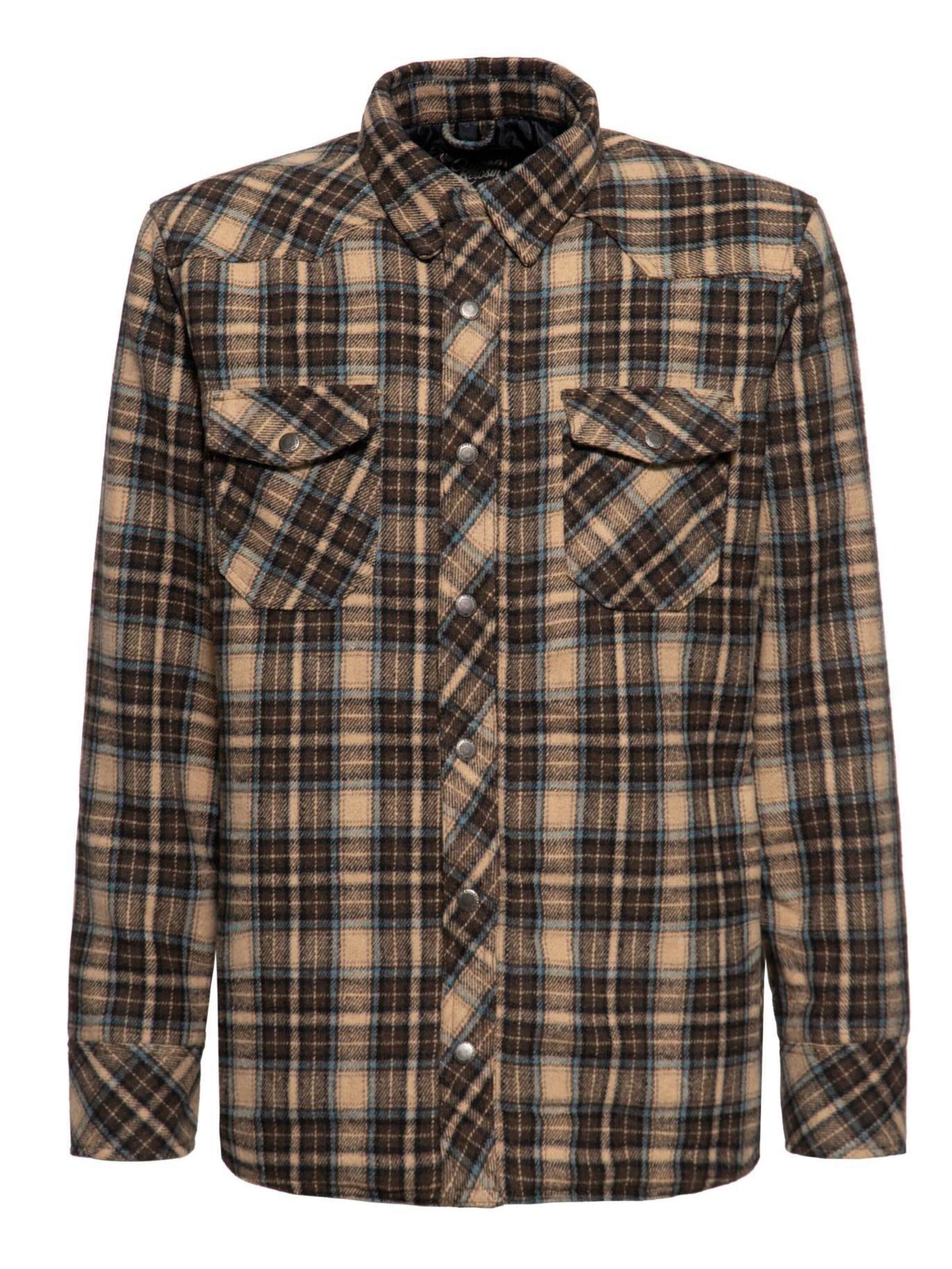 King Kerosin Regular fit Button Up Shirt in Brown: front