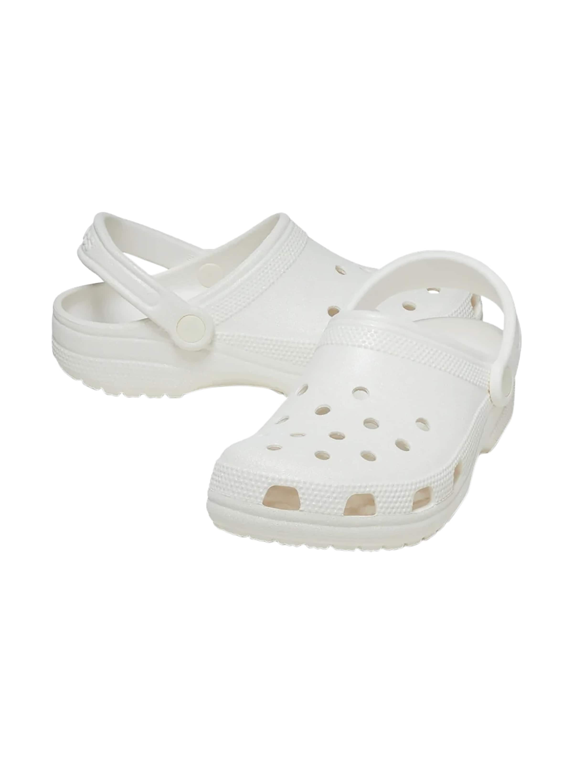 Crocs Clogs 'Clogs zum Reinschlüpfen Classic glitter clog' in Wit