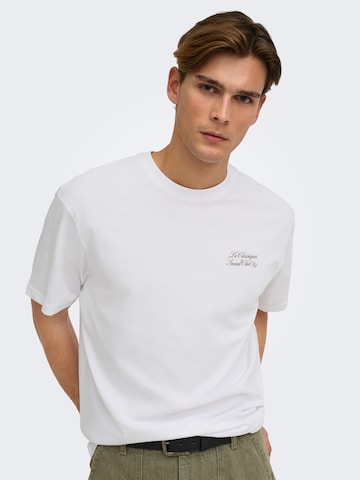 Only & Sons - Camiseta 'ONSAXEL COFFEE' en blanco: frente