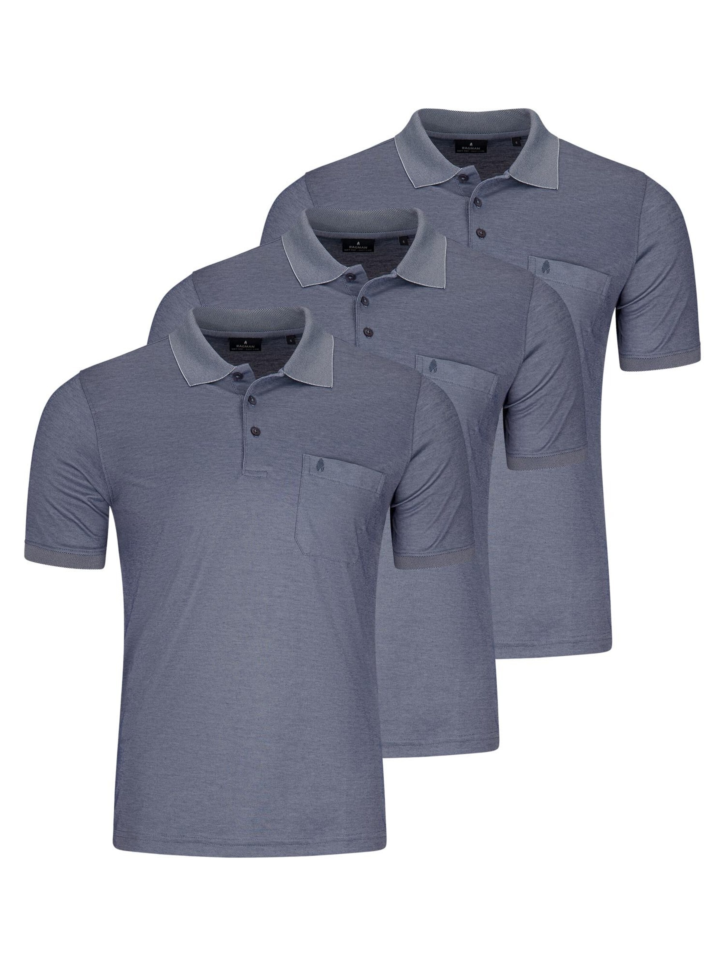 Ragman Shirt 'Basic' in Blue: front