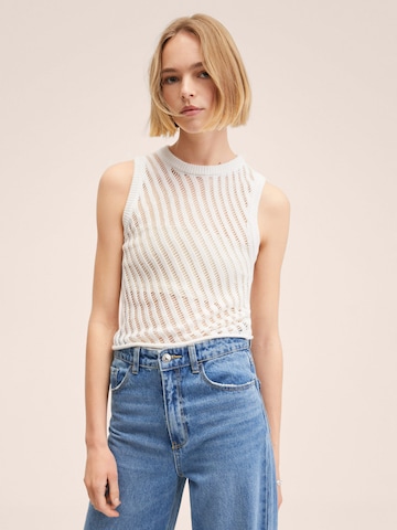 Tops en tricot 'KLAUS' MANGO en blanc : devant