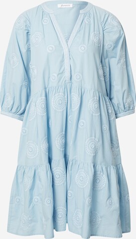 Flowers for Friends Shirt Dress in Blue: front