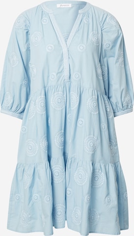 Flowers for Friends Shirt Dress in Blue: front