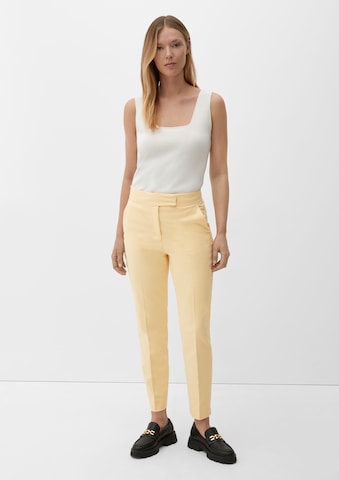 Coupe slim Pantalon à plis s.Oliver BLACK LABEL en jaune