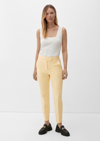 s.Oliver BLACK LABEL Slim fit Pleated Pants in Yellow