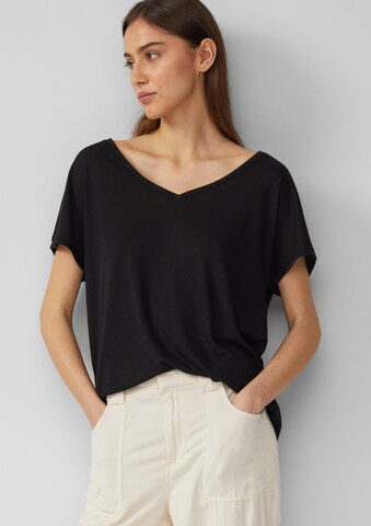 QS T-Shirt in Schwarz: Vorderseite