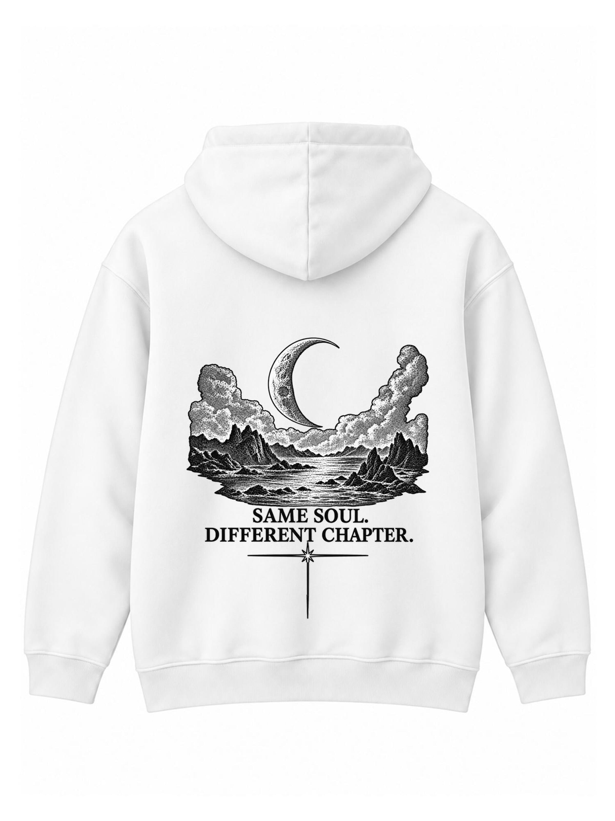 LUNØIR StudioSweater majica 'Different Chapter - Lunar Coast' - bijela boja: prednji dio