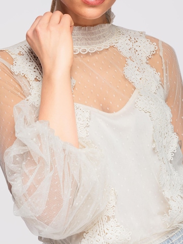 Ombre Blouse in Beige
