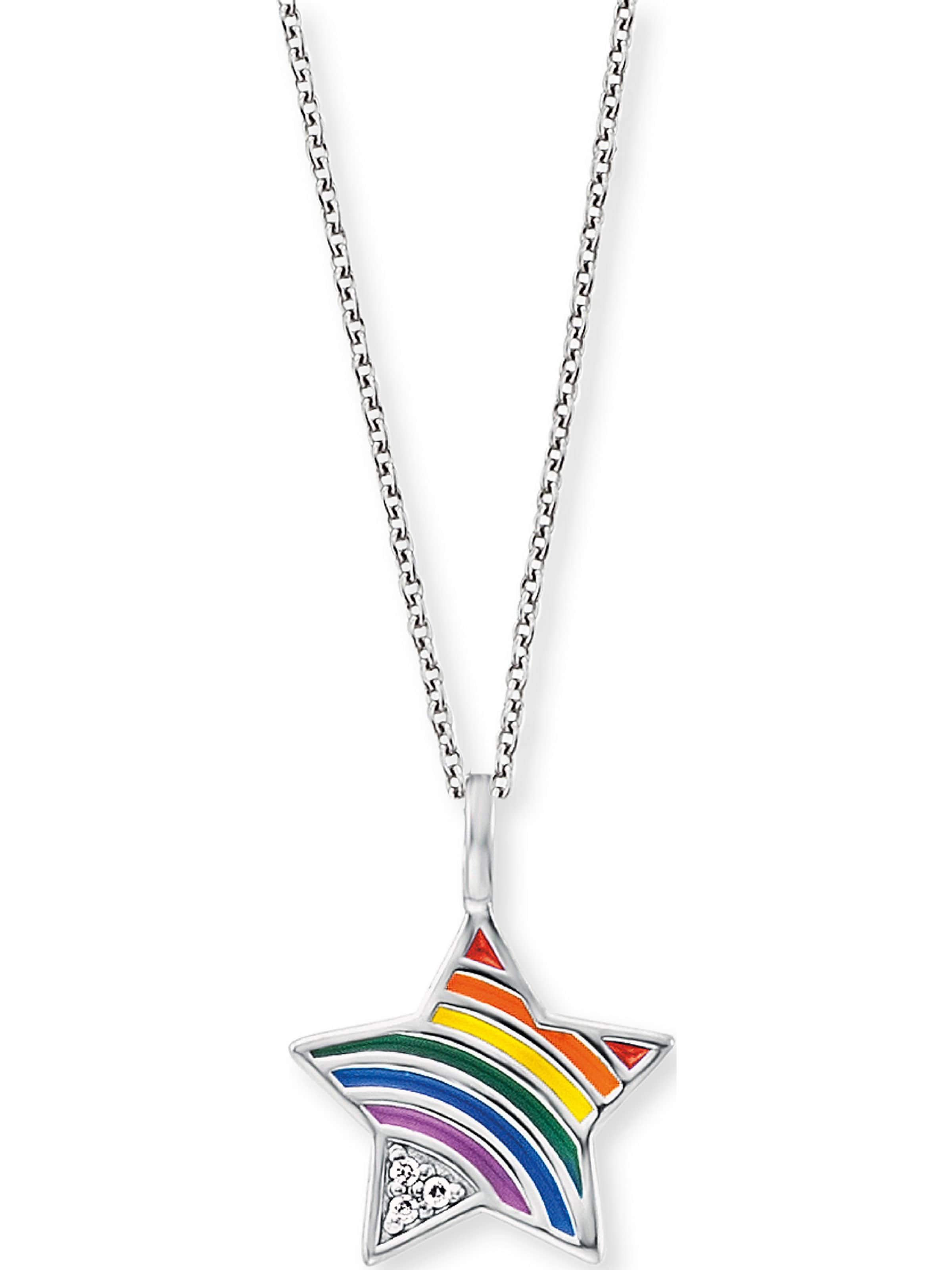 Engelsrufer Kette 'Stern Rainbow' in Silber: Vorderseite