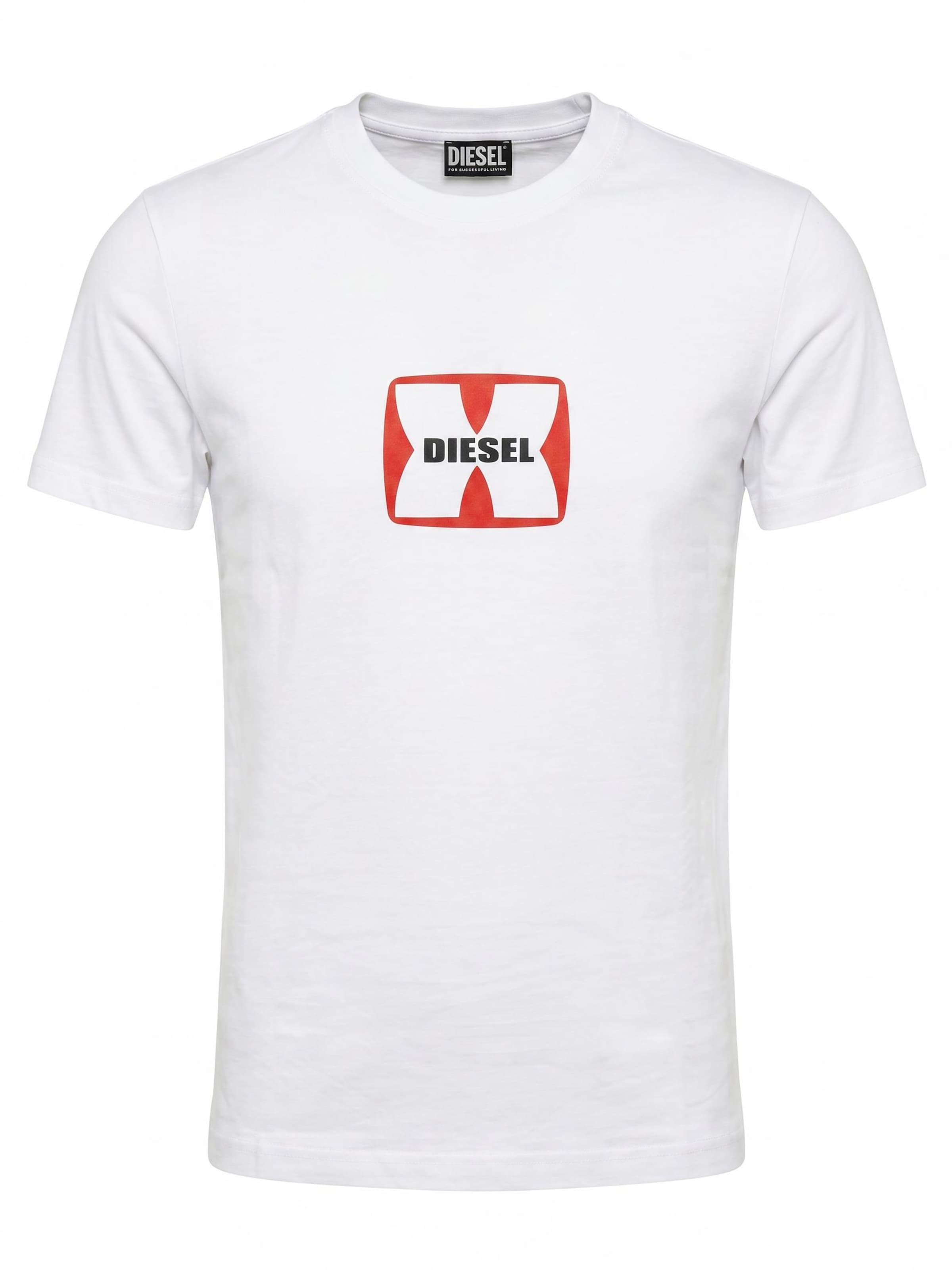 DIESEL Shirt 'T-DIEGOR-K47' in Wit: voorkant