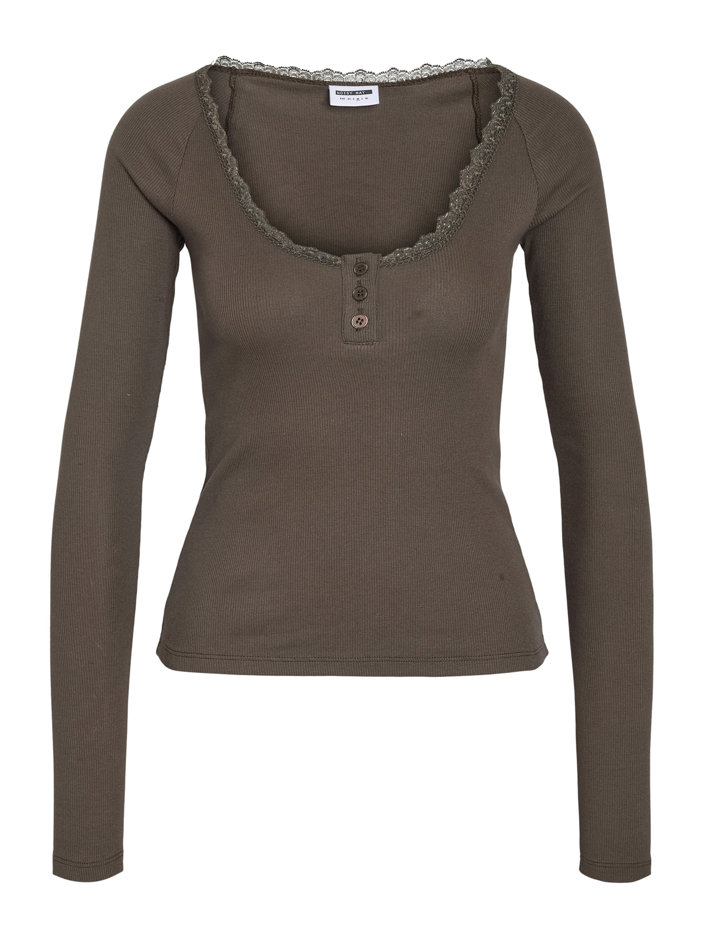 Noisy may Shirt 'NMMaya' in Bruin: voorkant