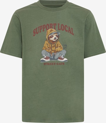 BLEND Rundhalsshirt ' BHIRVING ' in Grün: Vorderseite