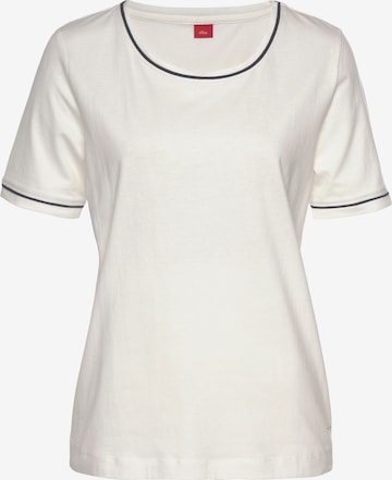 s.Oliver - Camiseta para dormir en blanco: frente