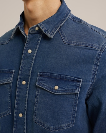 WE Fashion Slim fit Button Up Shirt in Blue