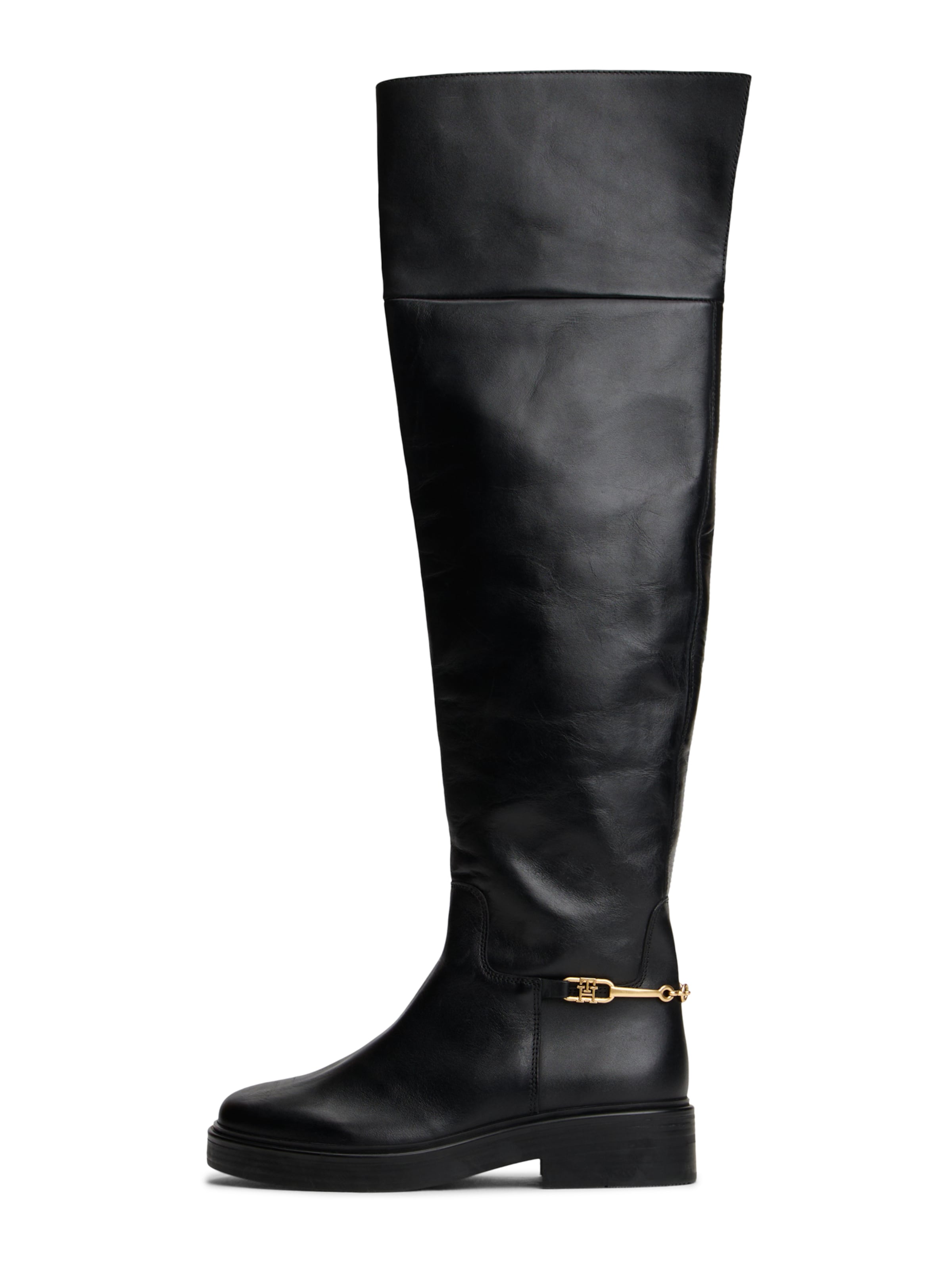 TOMMY HILFIGER Μπότες overknee 'Horsebit' σε μαύρο: μπροστά