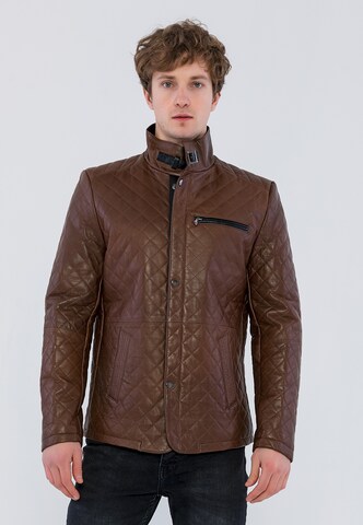 Giorgio di Mare Between-Season Jacket in Brown: front